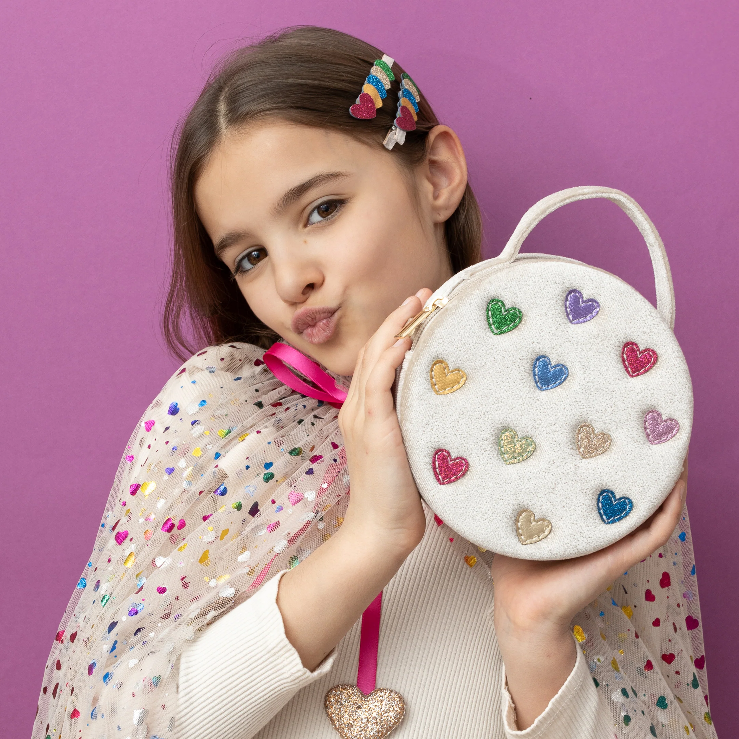 Jazzy hearts velvet bag - Image 4