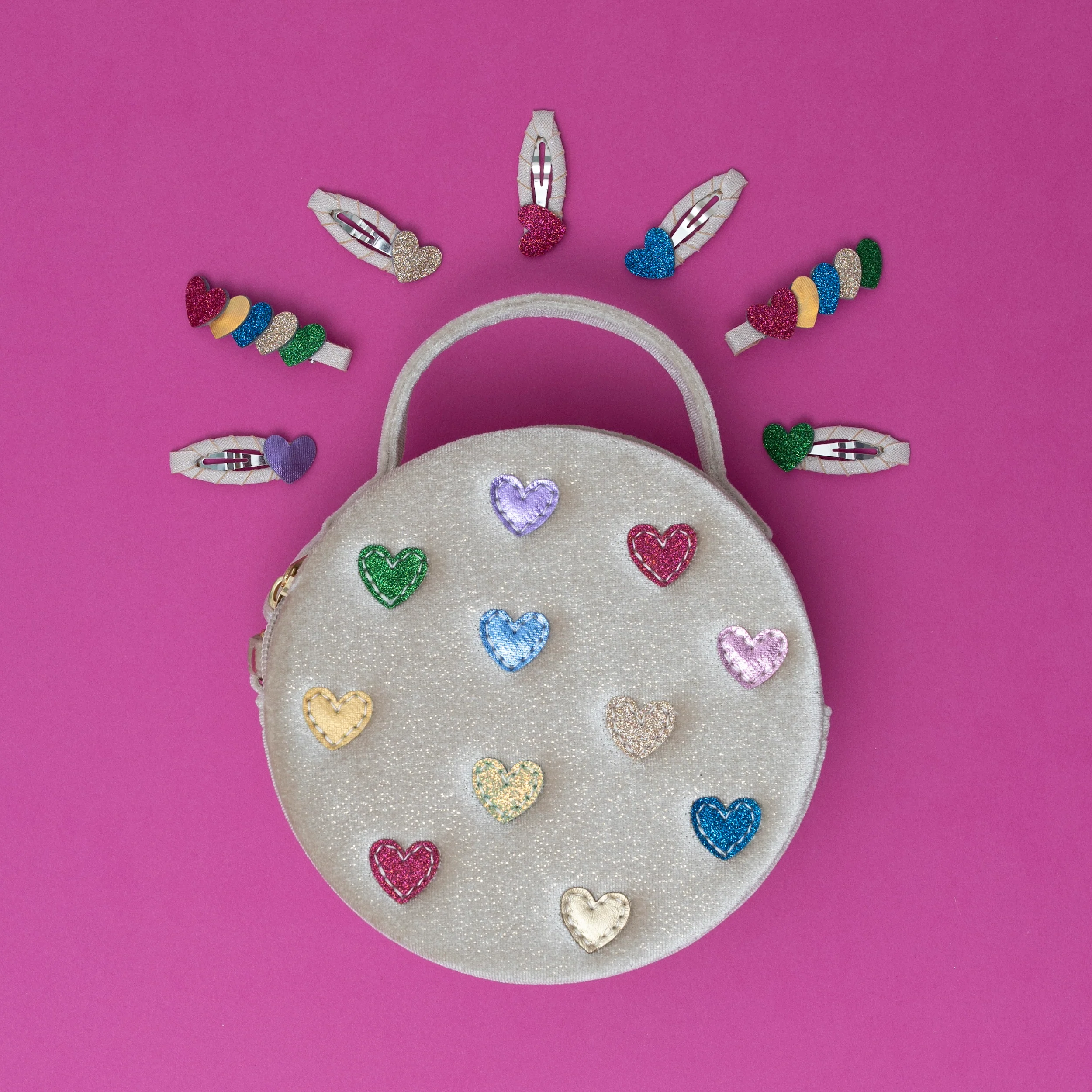 Jazzy hearts velvet bag - Image 9