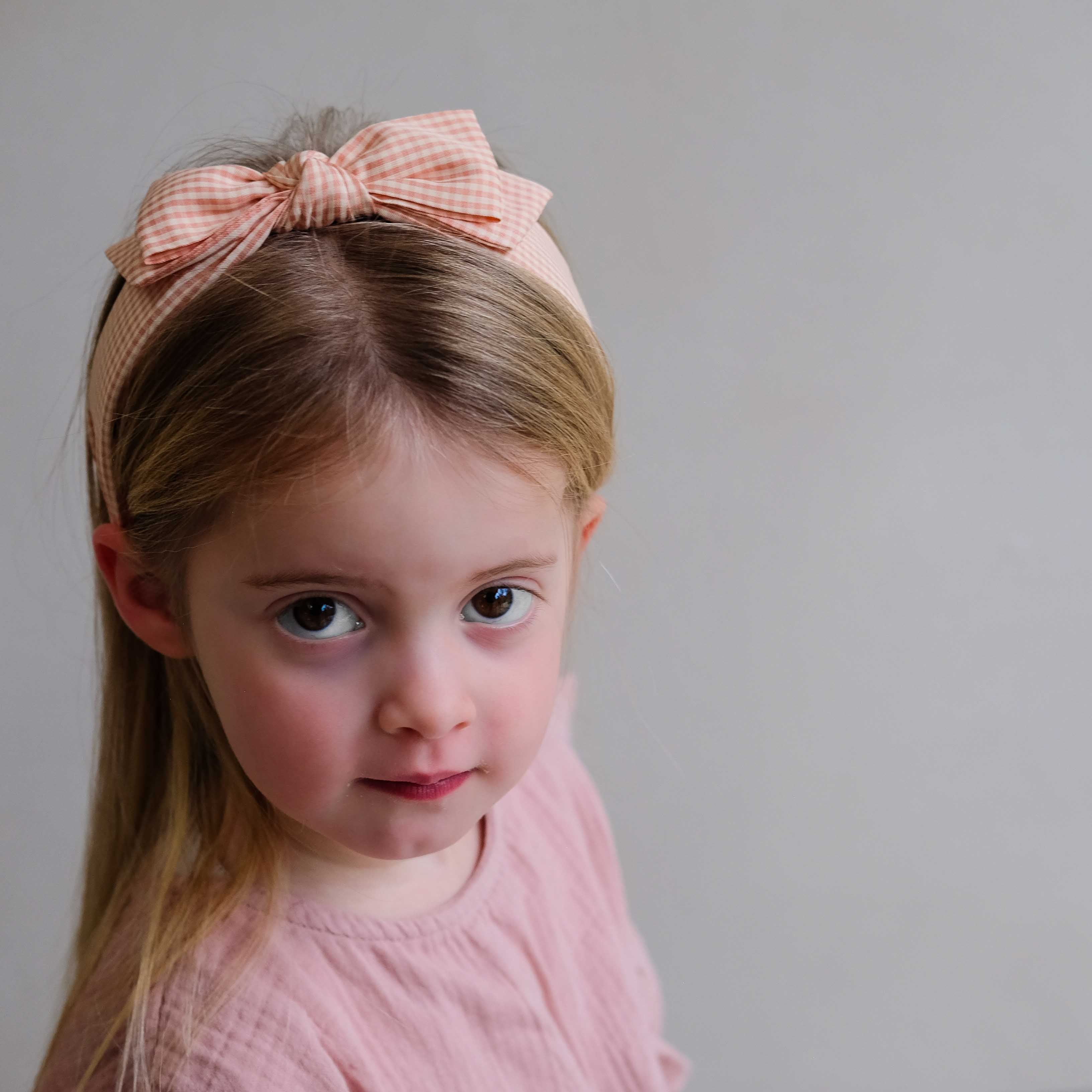 Peach gingham edie bow alice - Image 6