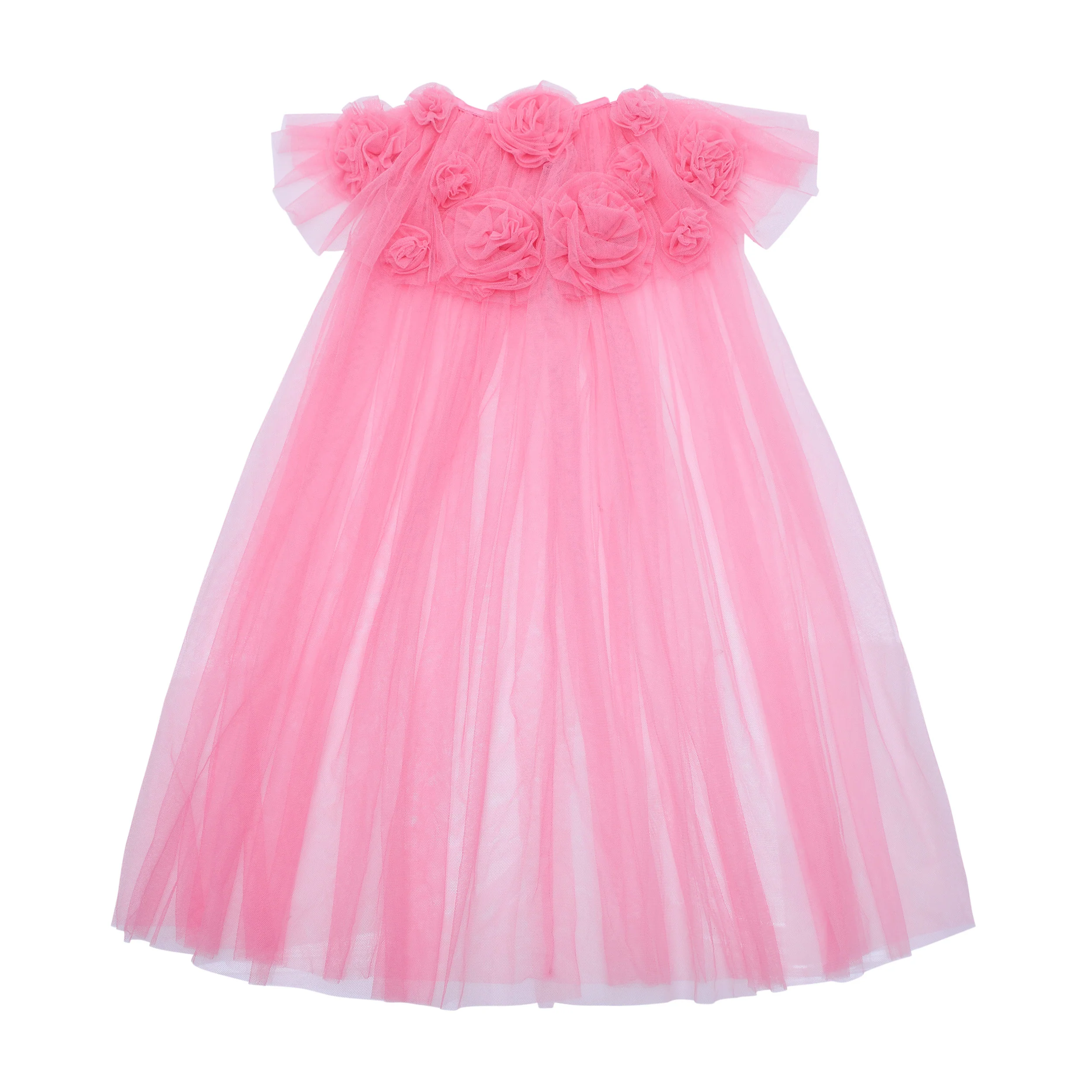 Pink ruffle flower cape