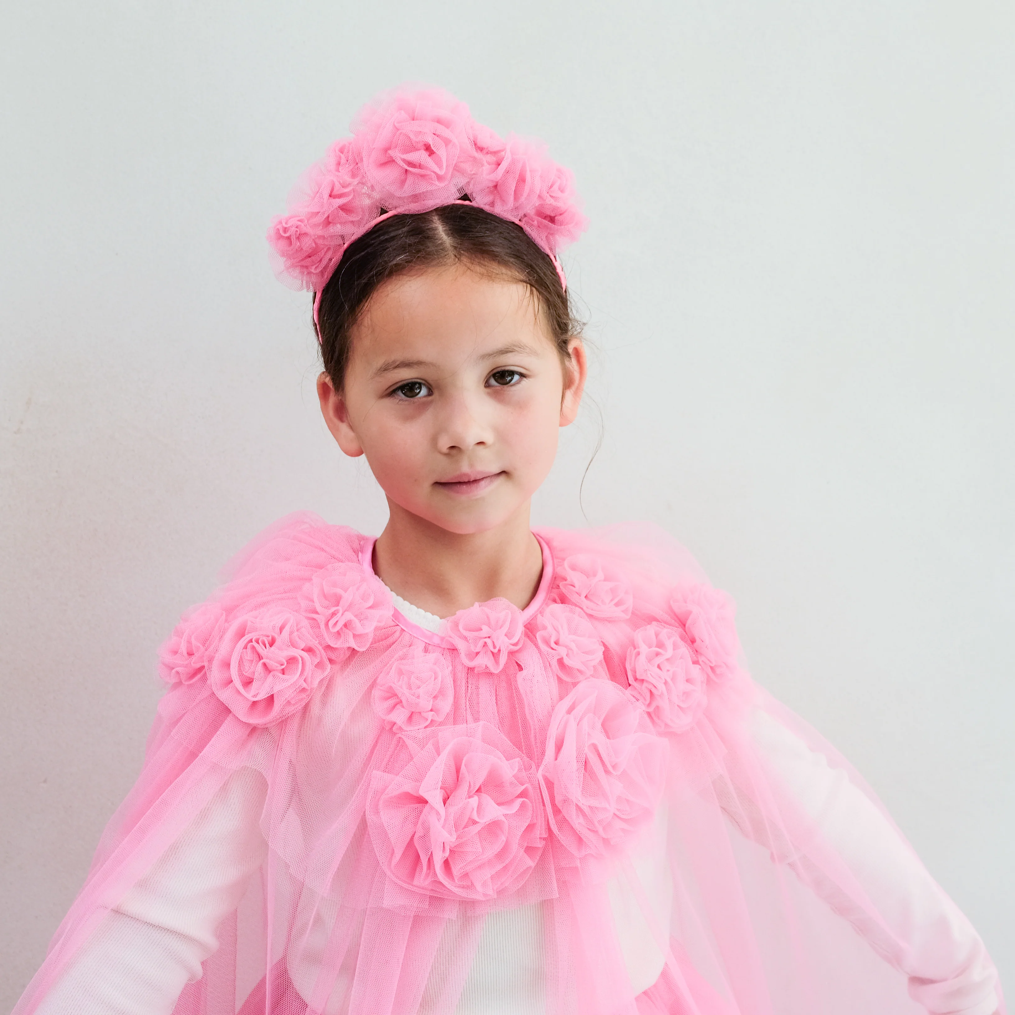 Pink ruffle flower cape - Image 6