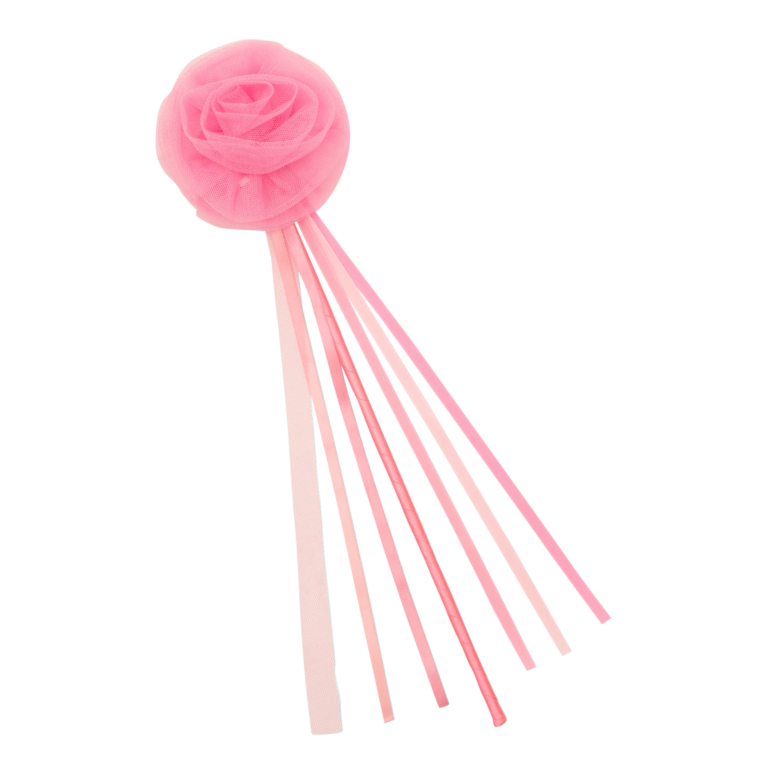 Pink ruffle flower wand