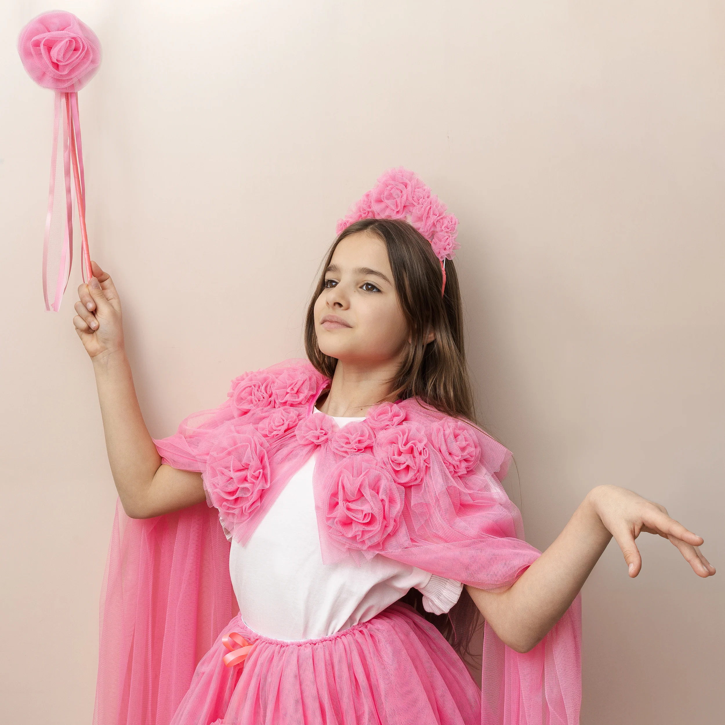 Pink ruffle flower wand - Image 5