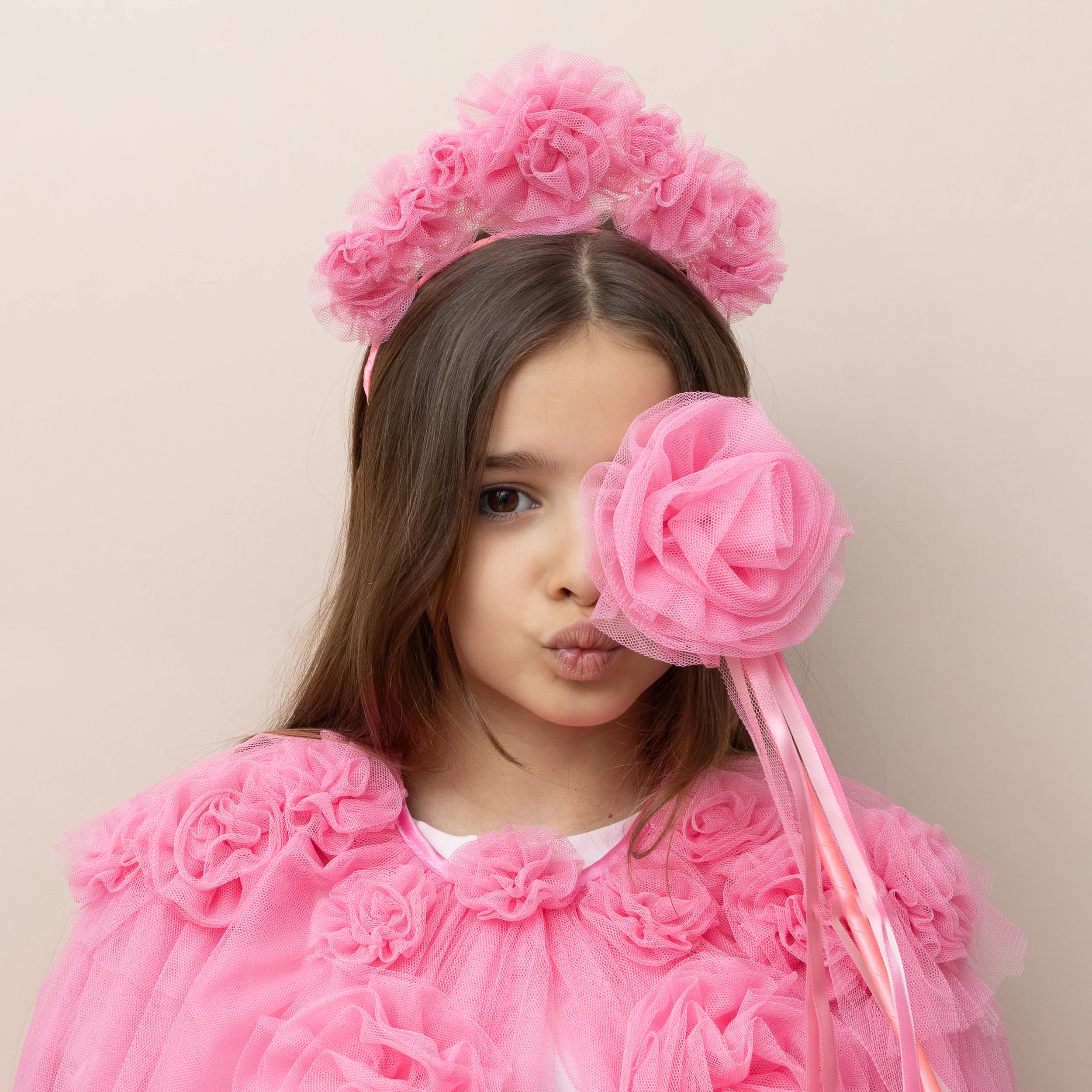 Pink ruffle flower wand - Image 6