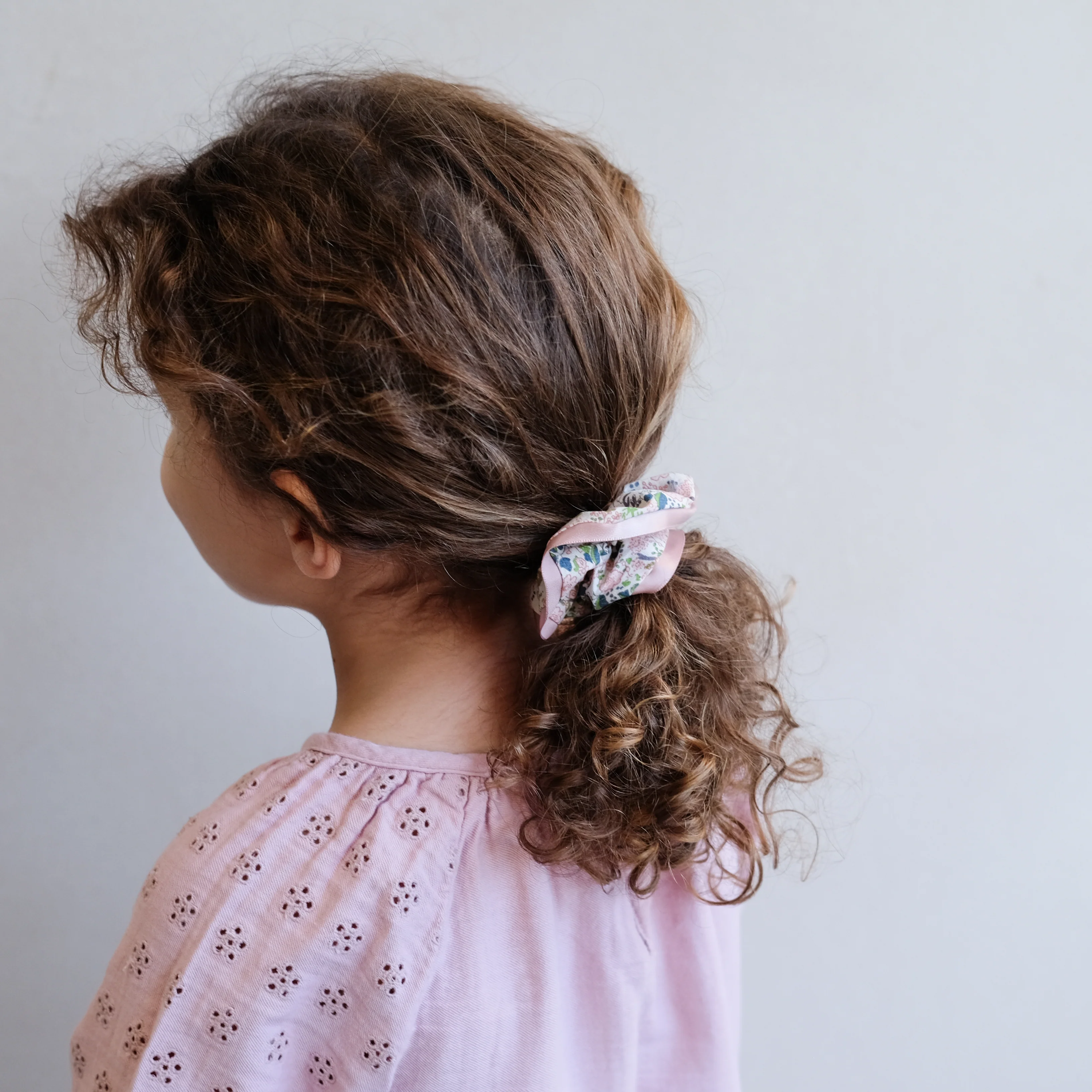 Satin edge scrunchie - peach - Image 2