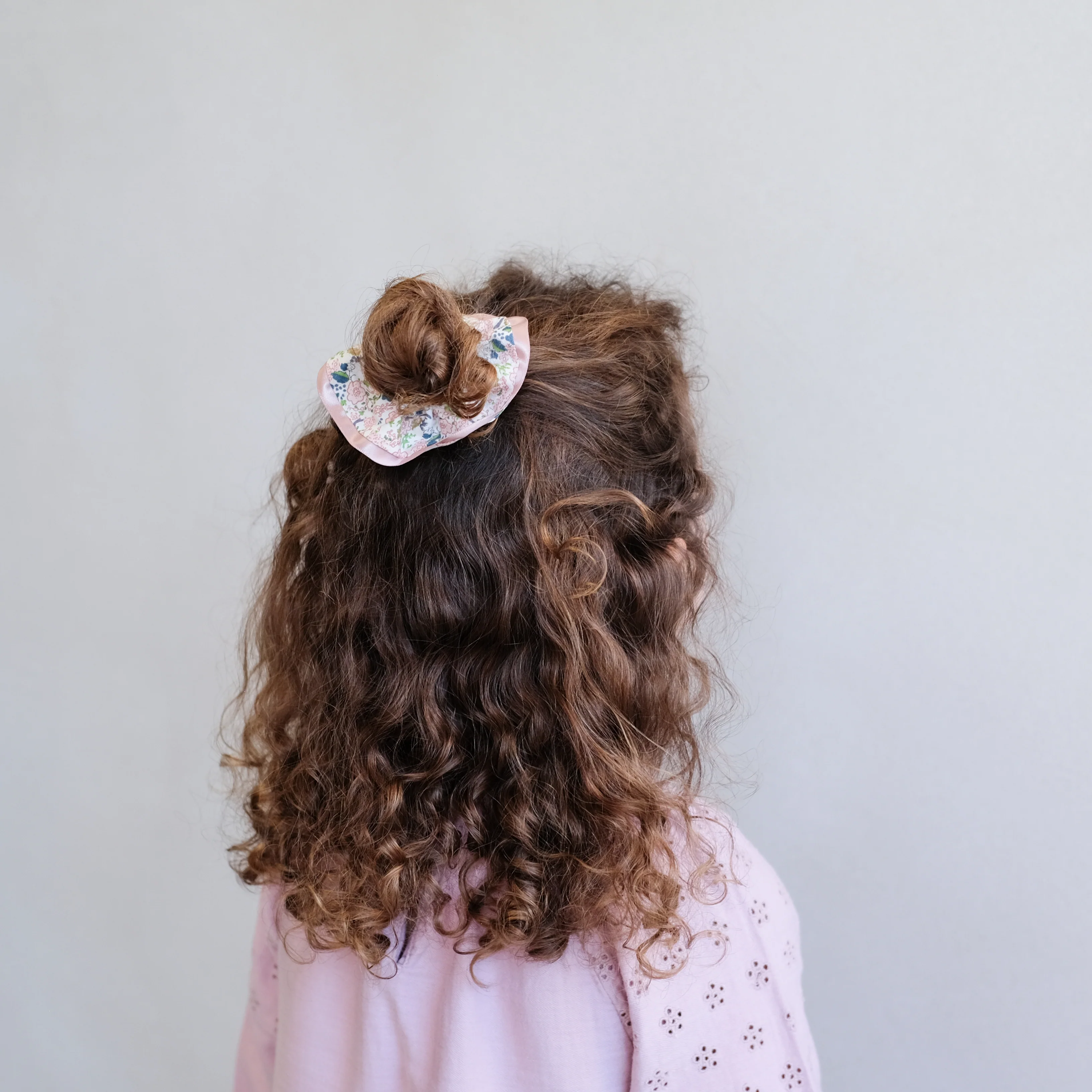 Satin edge scrunchie - peach - Image 3