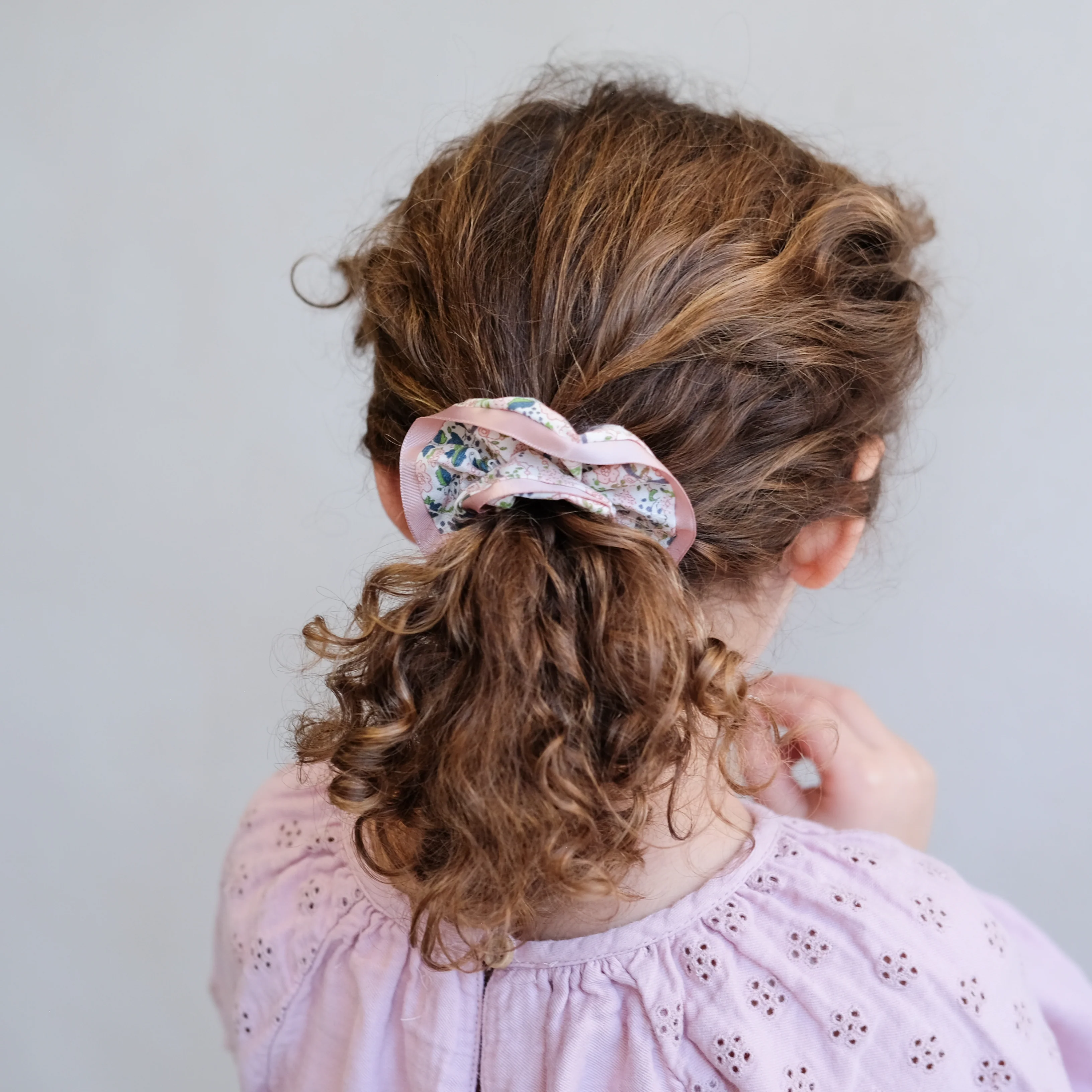 Satin edge scrunchie - peach - Image 6