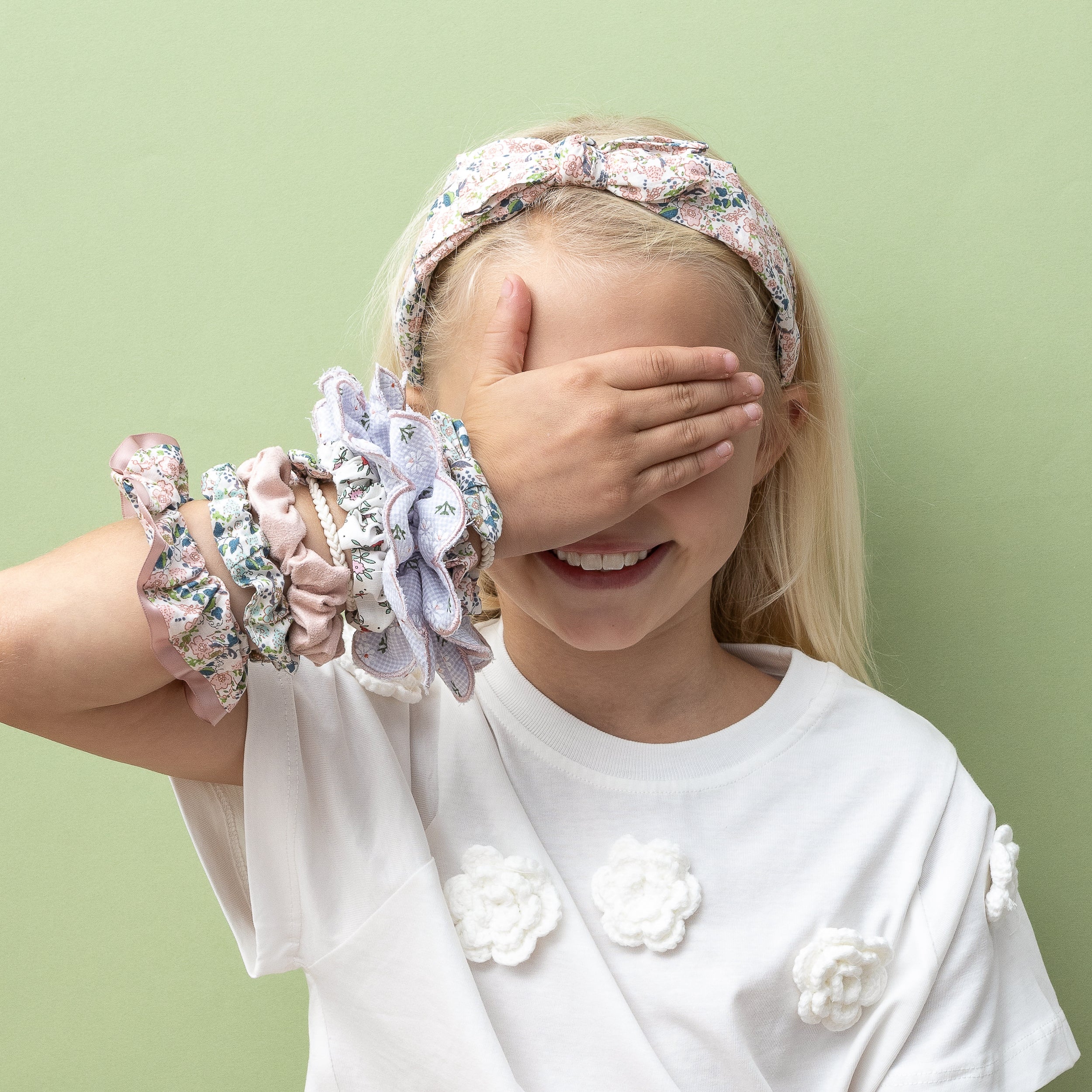 Satin edge scrunchie - peach - Image 7