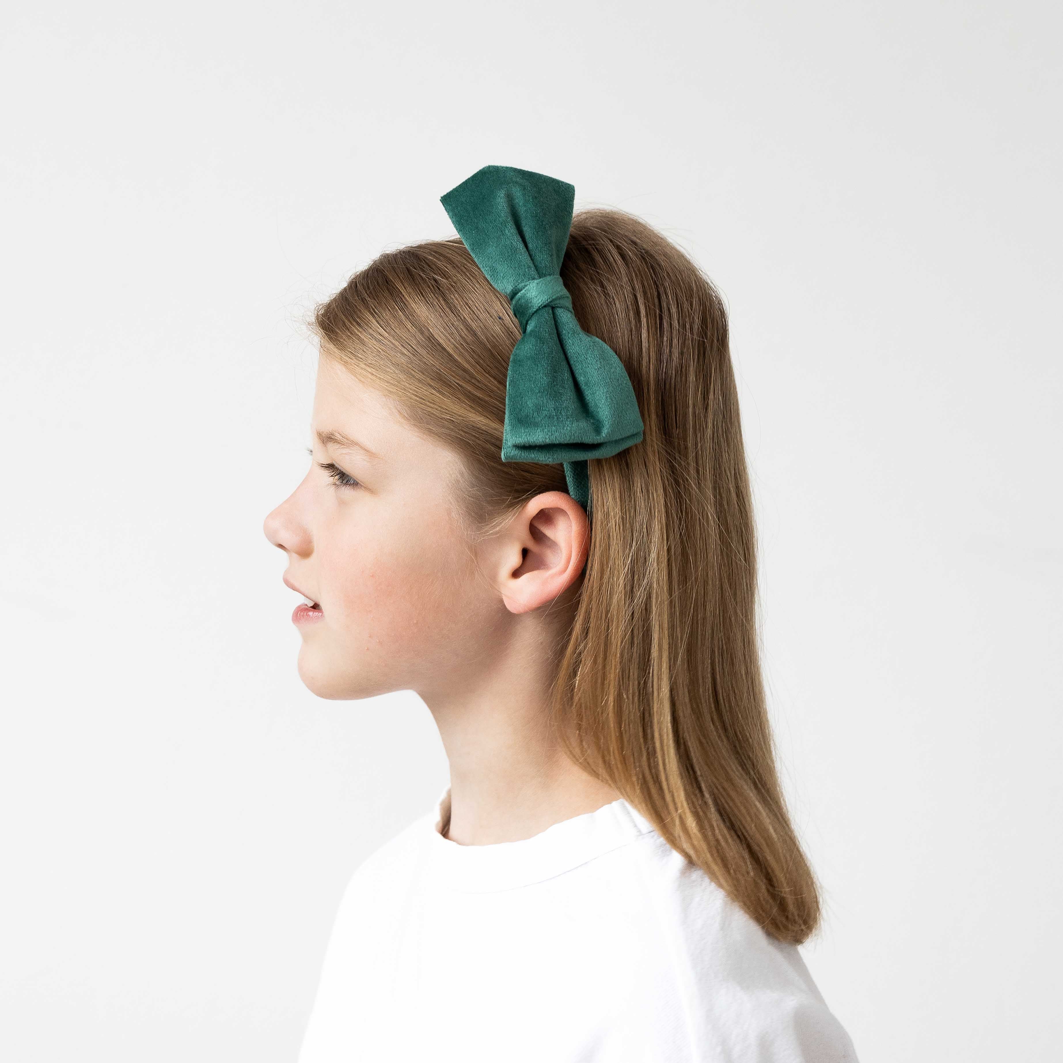Velvet bow alice - green - Image 3
