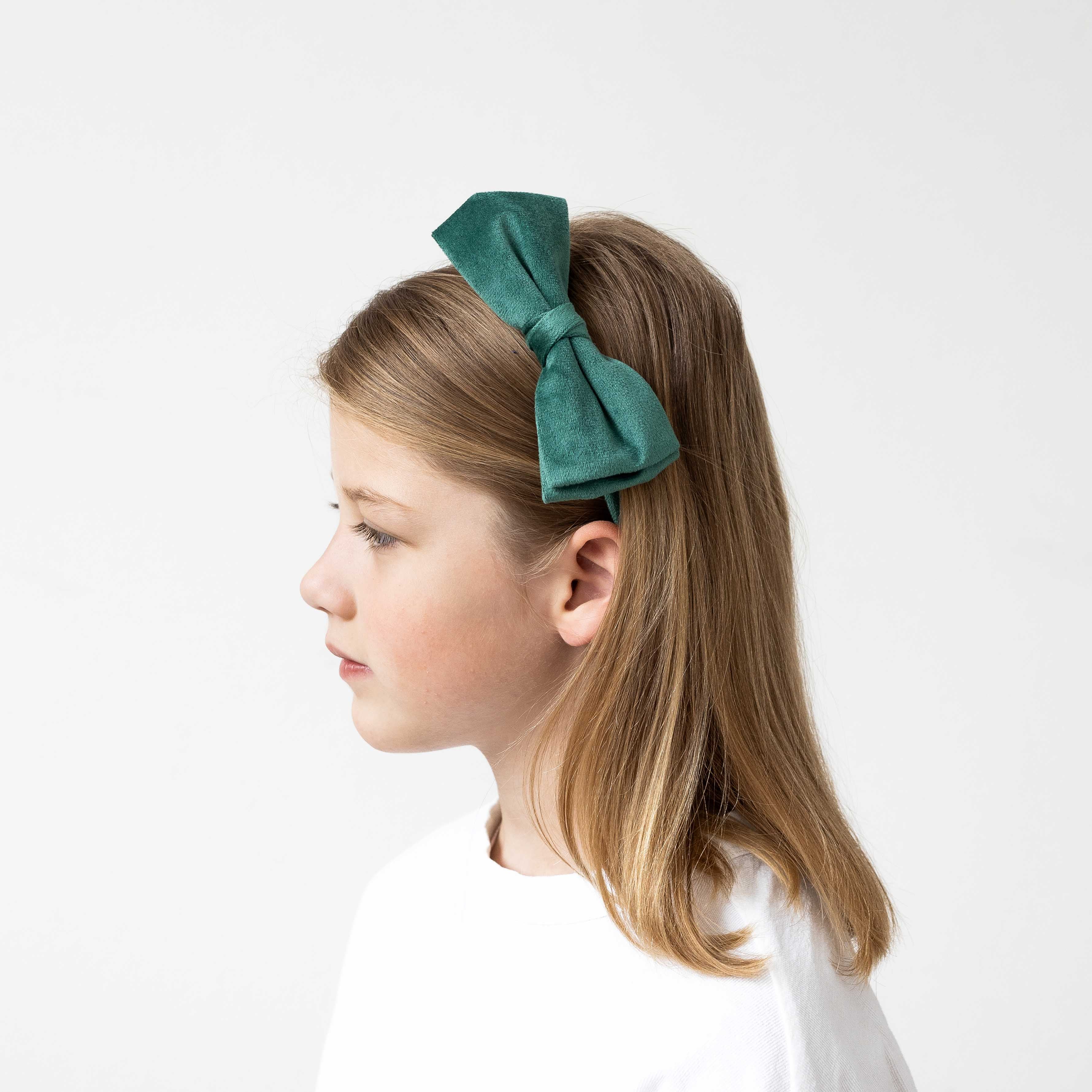 Velvet bow alice - green - Image 4