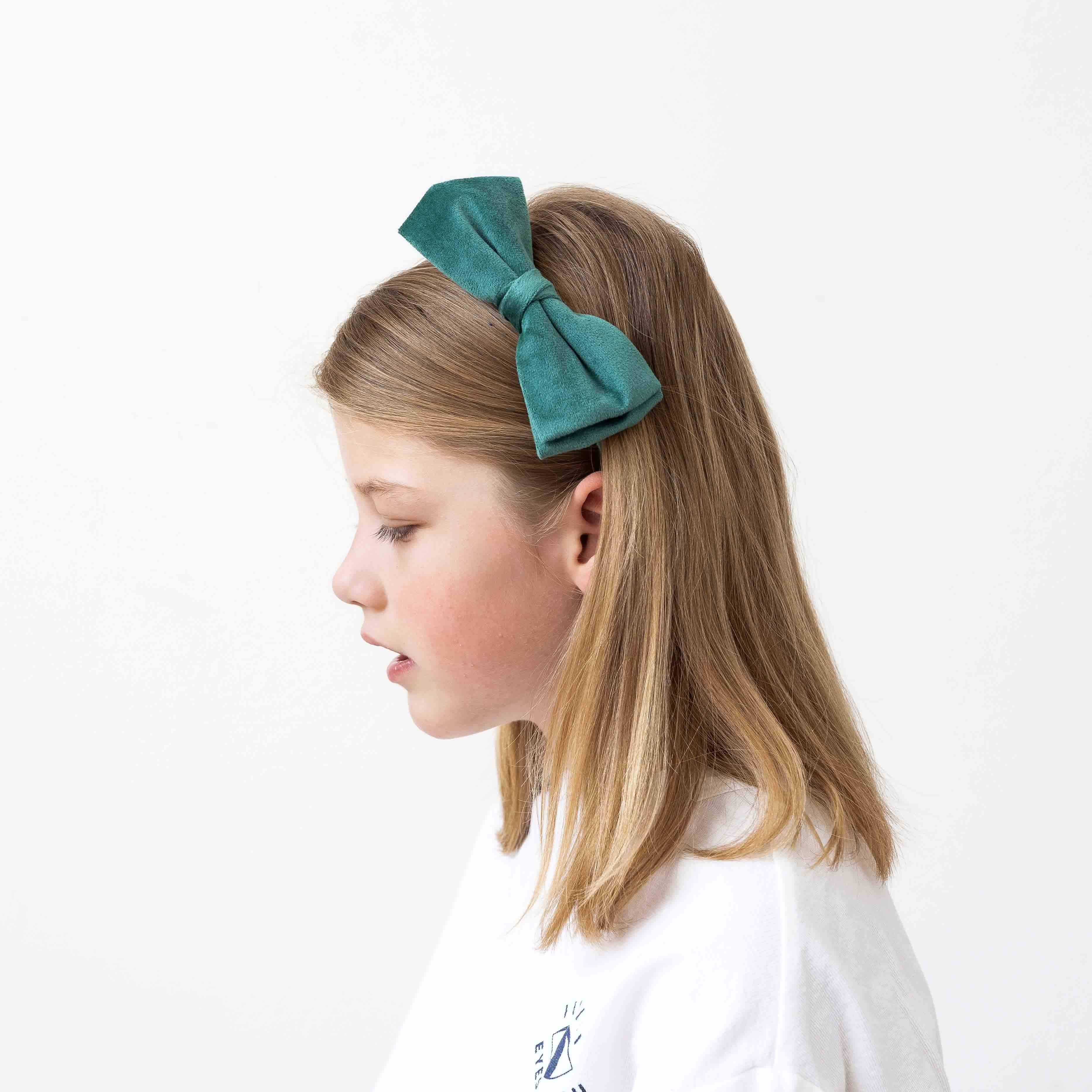 Velvet bow alice - green - Image 6