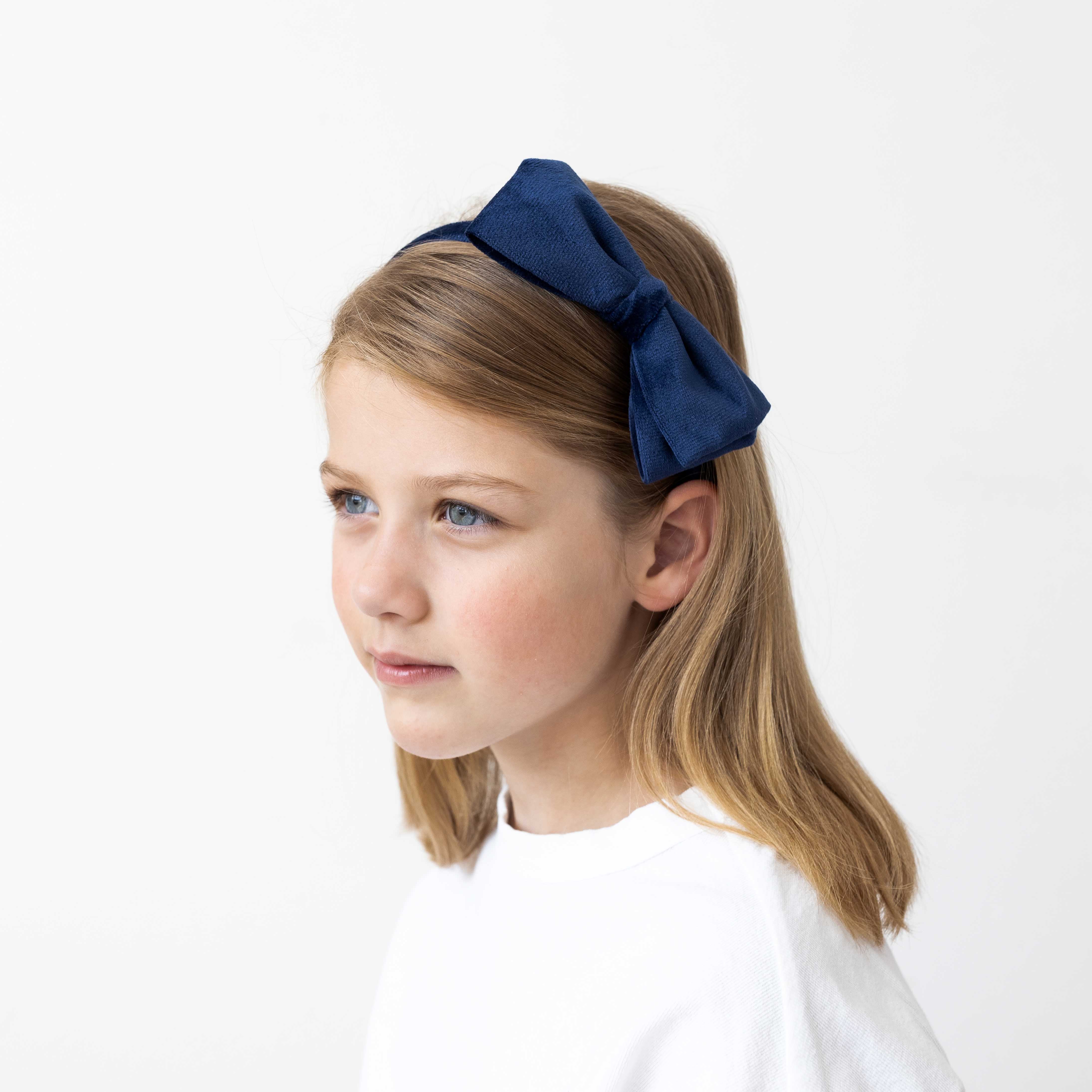 Velvet bow alice - navy - Image 4
