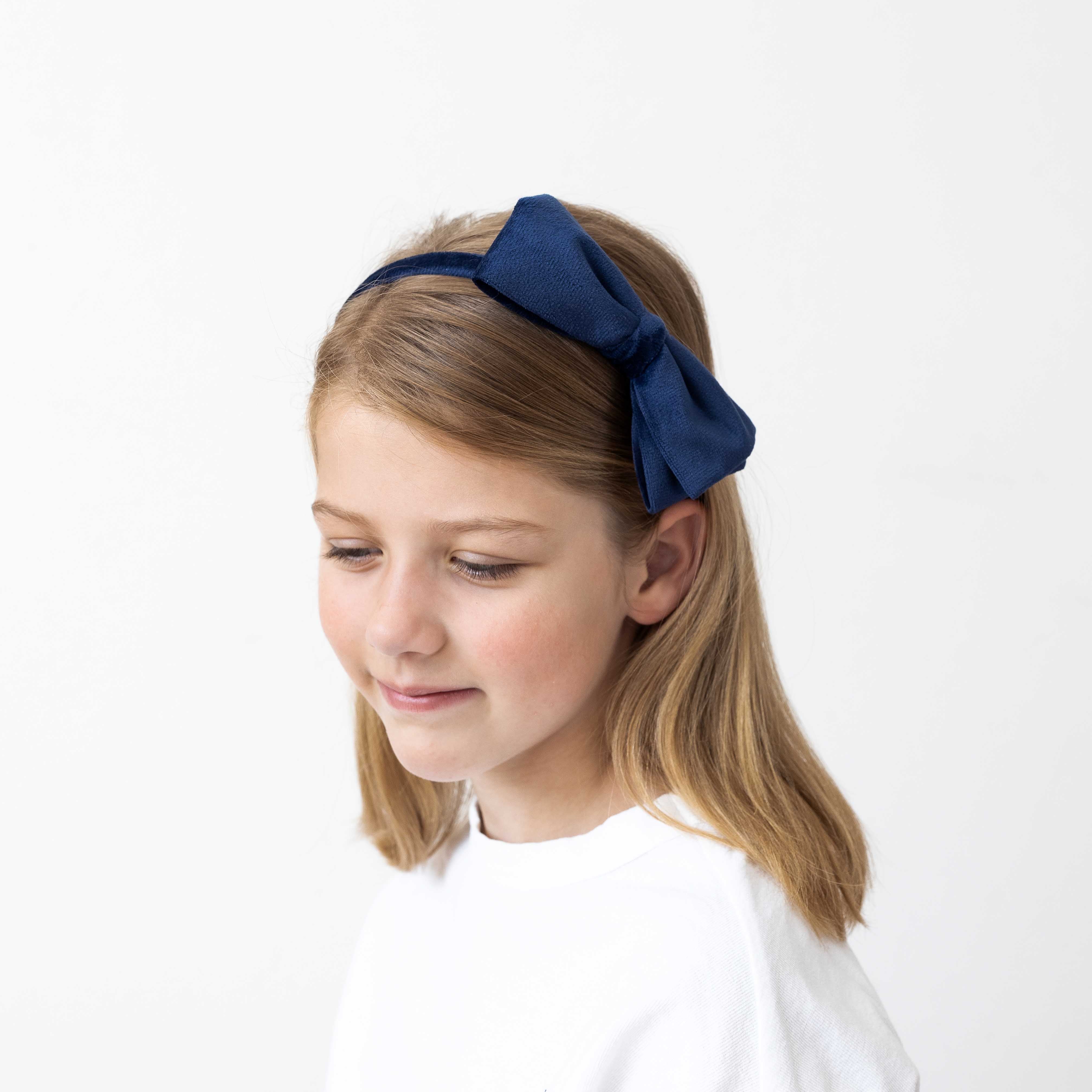 Velvet bow alice - navy - Image 5